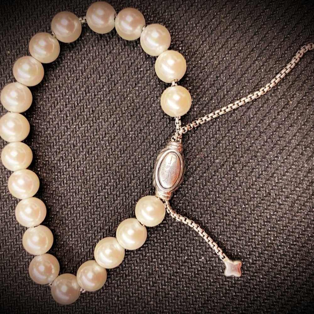 DY Sterling Silver Beaded Bracelet  Pearls